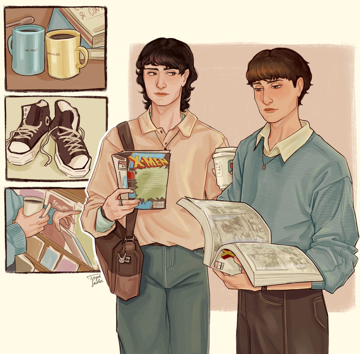 epilogue byler in da comic shop (i do more than just draw them making out sloppy style LMAO) #byler #epiloguebyler #willbyers #mikewheeler 

strawpage: tvoyasashi.straw.page