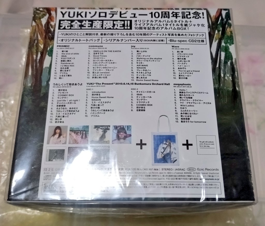 YUKI のソロデビュー10周年記念BOX 開けずにとってある😁