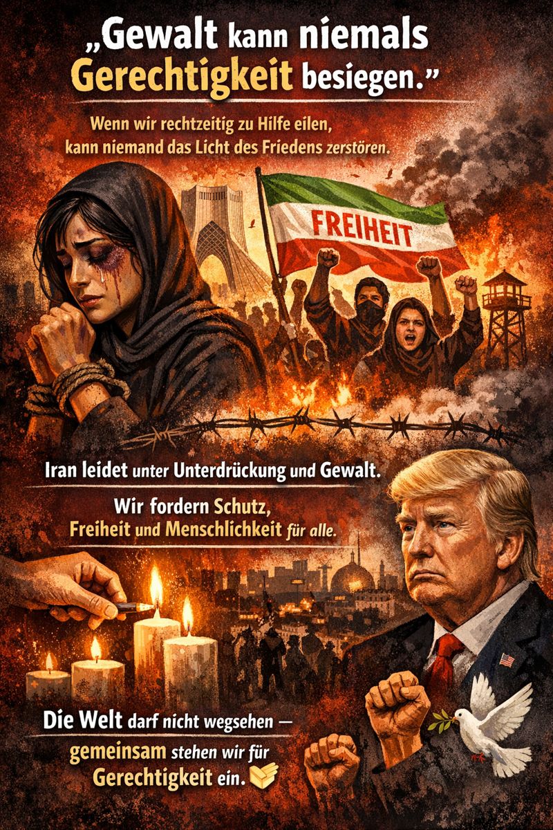 Gewalt darf niemals über Gerechtigkeit siegen.
Der Iran leidet. Menschen brauchen Schutz, Freiheit und Solidarität.
Die Welt darf nicht wegsehen. ✊
#Iran #Menschenrechte #Gerechtigkeit