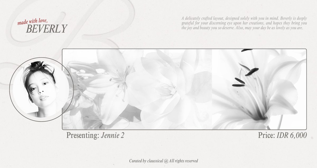 LustreMuse's tweet image. Please help repost, thank you! #zonauang

Pure in essence, chic in presence. Kim Jennie ready stock layout is available for you to take home. DM if she catches your eye.