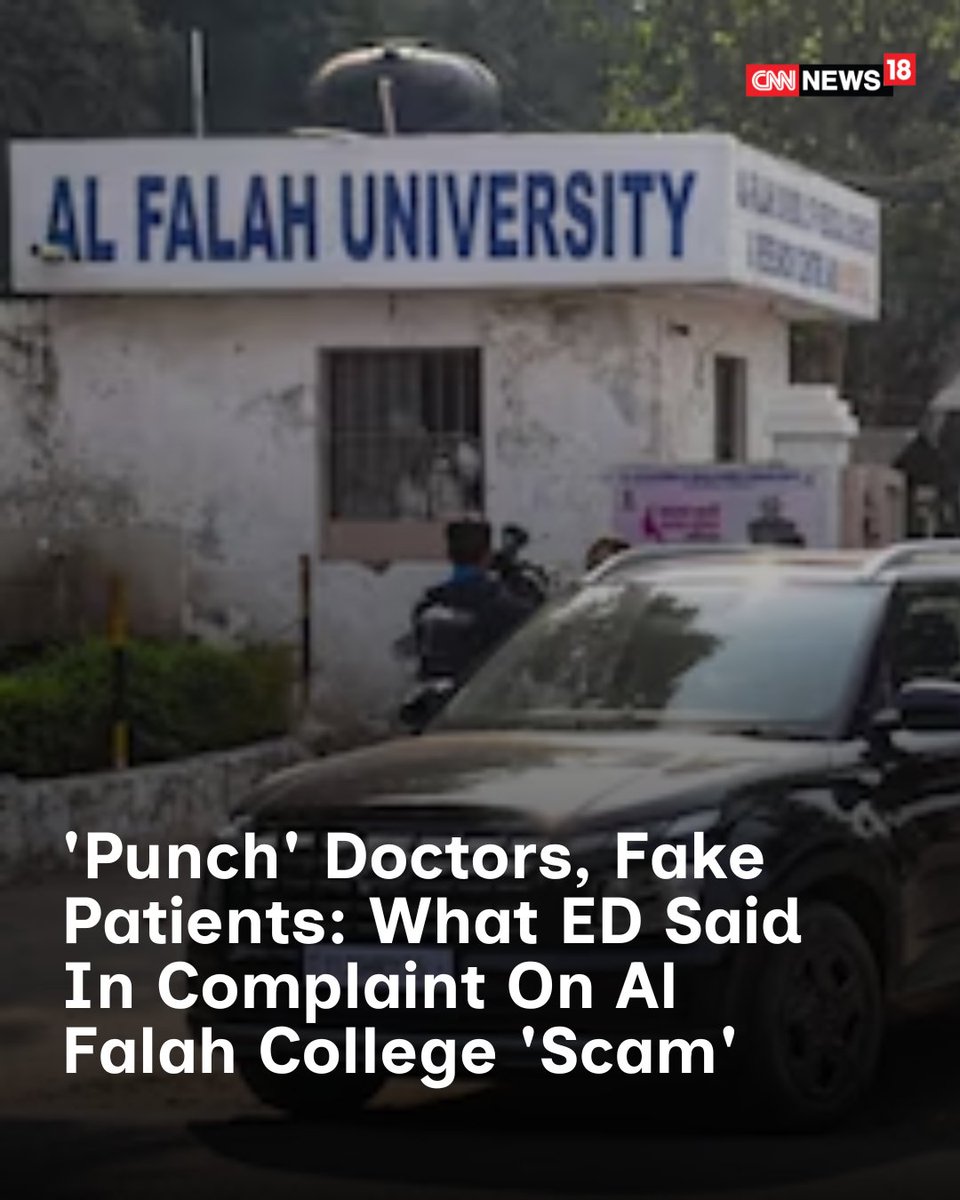 CNNnews18's tweet image. The ED filed the prosecution complaint under the PMLA Act, 2002, against Al Falah chairperson Javed Ahmed Siddiqui, alleging money laundering of at least Rs 500 crore

Writes: @Arunima24 | #PMLA #JavedAhmed

news18.com/india/punch-do…