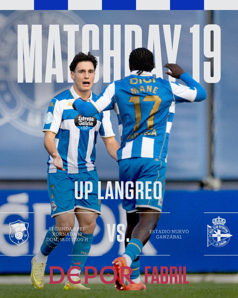 𝐃𝐢́𝐚 𝐝𝐞 𝐩𝐚𝐫𝐭𝐢𝐝𝐨

⚽ @uplangreo - #Fabril 
⌚ 17:00h.
📍 Campo Nuevo Ganzábal

#LangreoFabril