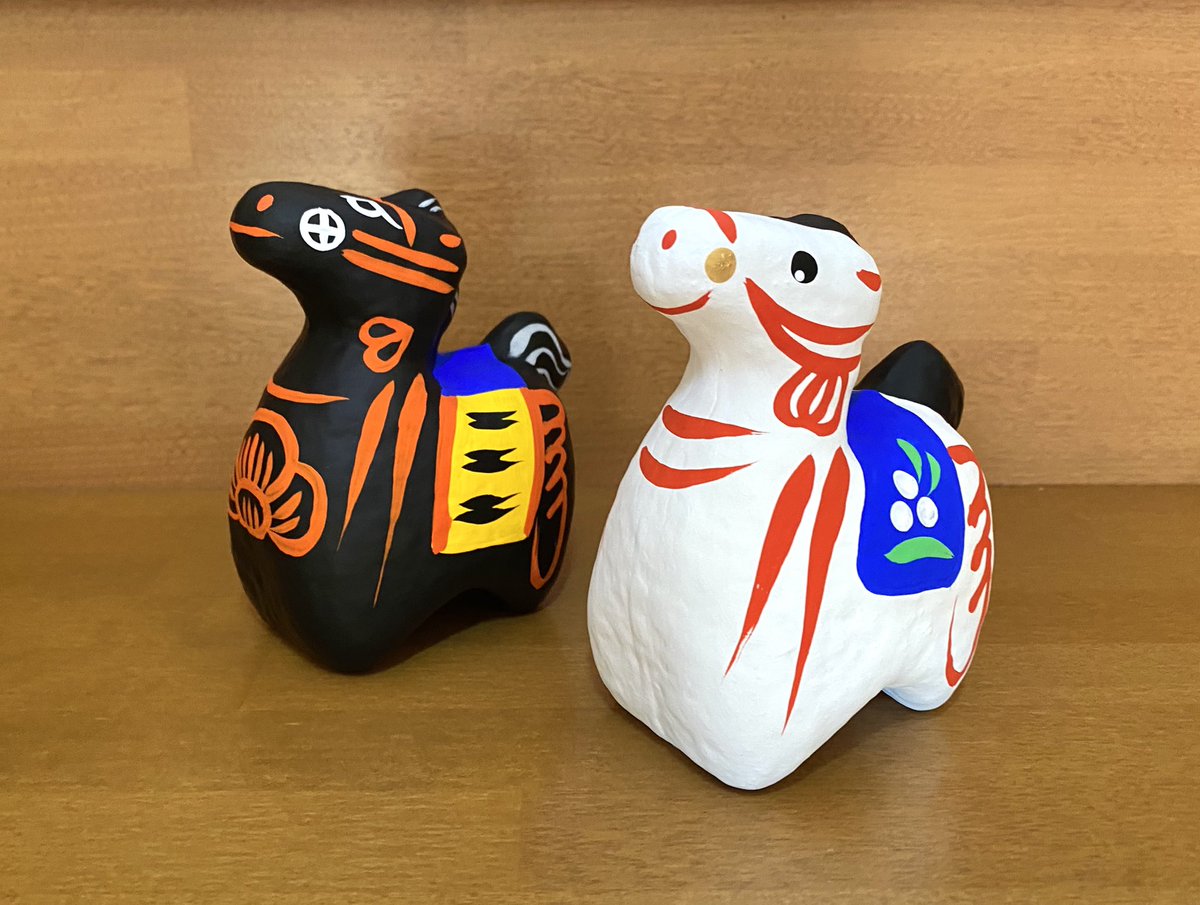 三春駒張子と干支張子（馬） #三春張子 #三春だるま市