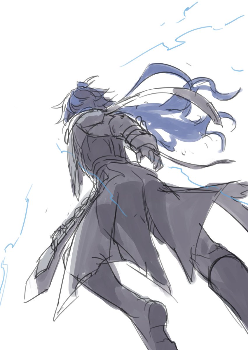 槍投げっていうかゲイボルグするンズさん描きたかった