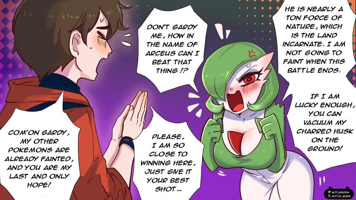 WittleMoew's tweet image. [SFW] Pokémon Comic: "Your Last Pokémon"

#Pokémon #Gardevoir #Groudon #PokémonFanArt