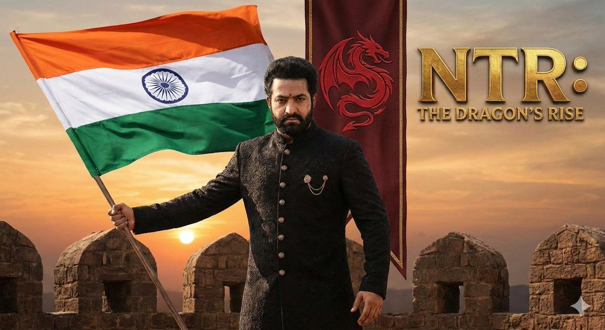 DRAGON 🥵

NTR The Dragon's Rise With Indian Flag 💥🎉

Vastunnadu 🔥🔥🔥
#NTRNeel <a href="/tarak9999/">Jr NTR</a>  🐉🐯