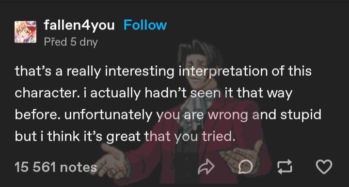 This is kinda how I imagine Edgeworth discussing steel samurai characterization