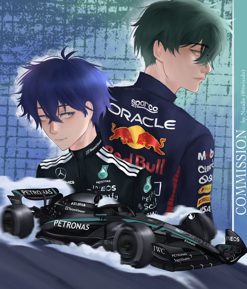twixulo_'s tweet image. commission F1 AU x rnis❣️ || #ブルーロックFA #bluelock #f1art #formula1
