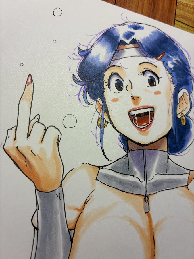 ウォーミングアップで描いてたおばさん。 