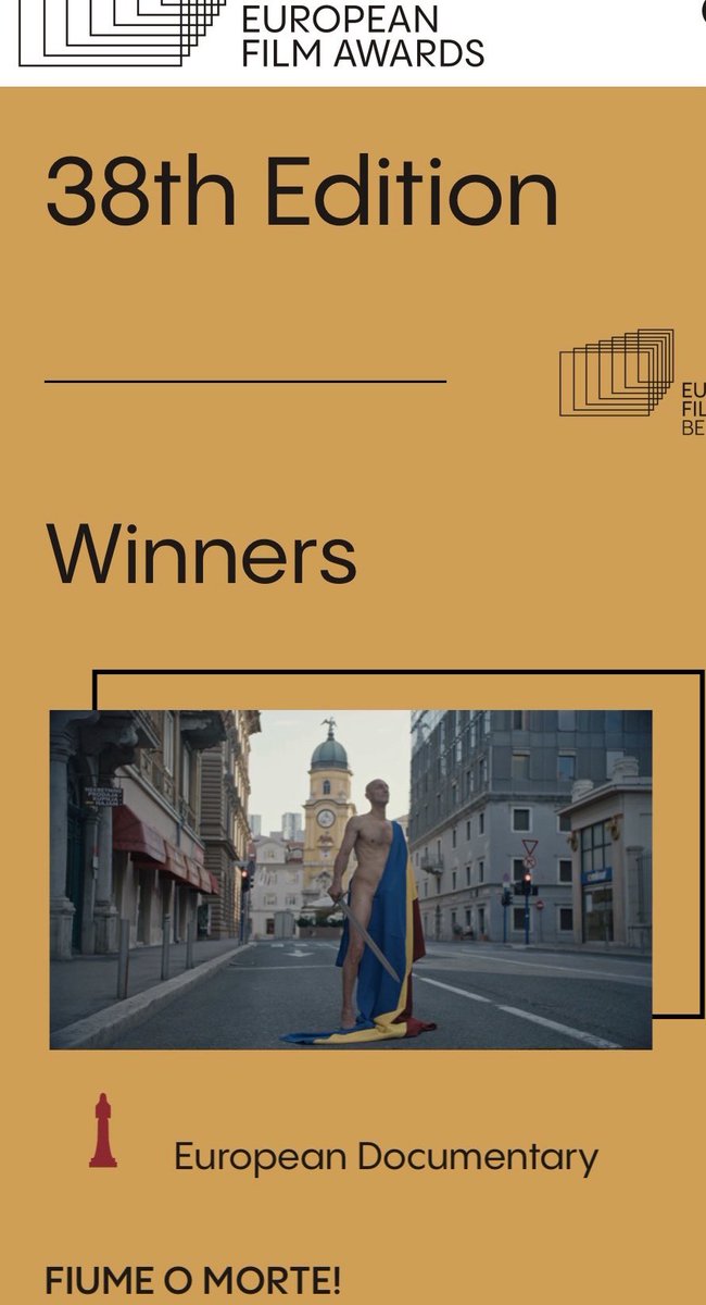 Fiume o morte! 💫 🩵🤍 #EFA2026 #EFAAwards #EuropeanFilmAwards #IgorBezinović #FiumeoMorte #Rijeka 🇭🇷