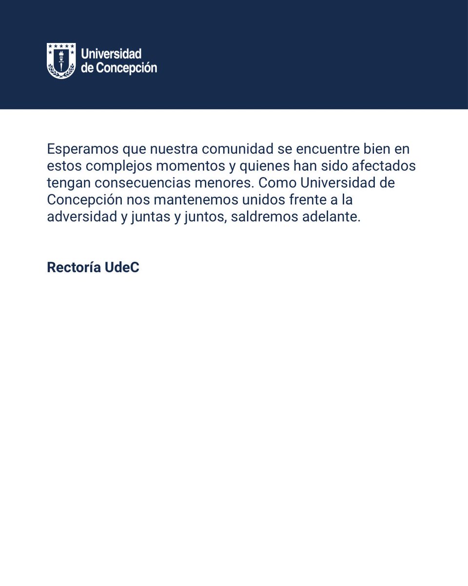 Les informamos que frente a los incendios forestales que están afectando nuestra zona, hemos activado los protocolos de detección y acompañamiento para nuestro estudiantado y nuestro personal a través de las Direcciones de Servicios Estudiantiles y de Personal