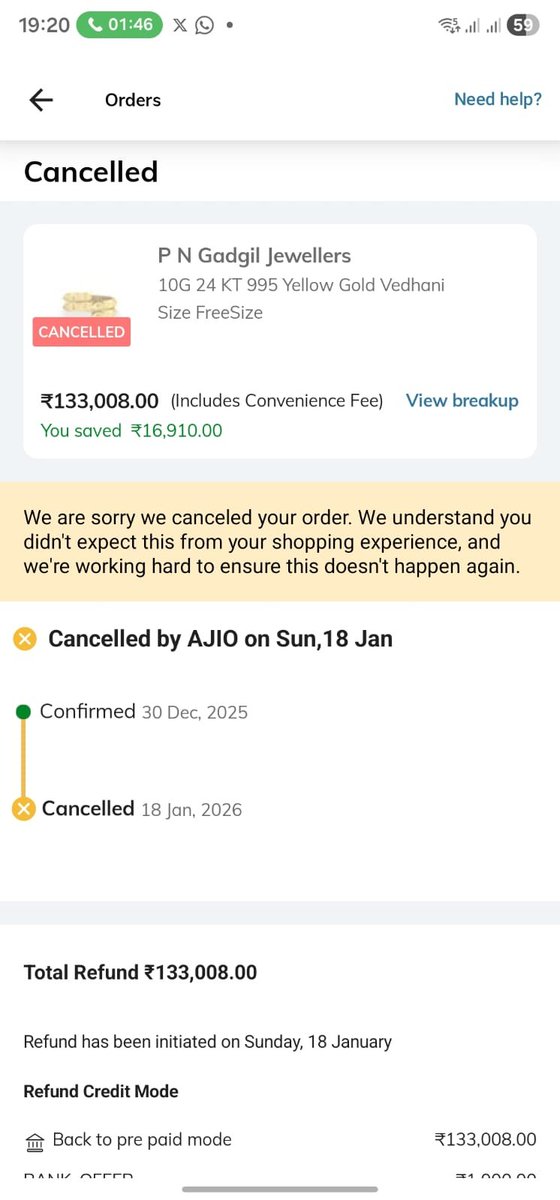How to dupe both investors and customers?
Here’s a textbook case 👇
🚨 The AJIO × PNG Adgil Gold Scam (allegedly)

📅 Just before Q3 ended (Dec 30)AJIO sold PNGadgil gold coins at 3–5% below market price.

💰 Result?
👉 ₹100+ crore revenue in a few hours
👉 Orders flooded in,