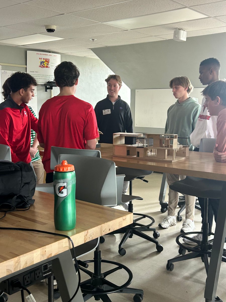 Mr. Joe Gilfoil’s class was excited to welcome back alumnus Nick Kaiser ’22 to campus this week! Currently studying architecture at Kansas State, Nick shared models and projects from his coursework, giving students a glimpse into his journey toward earning his degree. #EstoVir