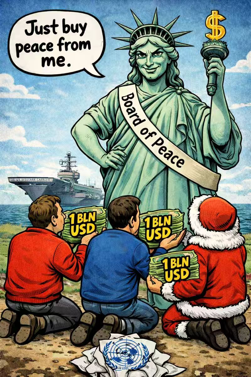 XHNews's tweet image. "Forget about UN. Uncle Sam has a 'peacekeeping' strategy: kneel and pay." #USA #Hegemony #Peace