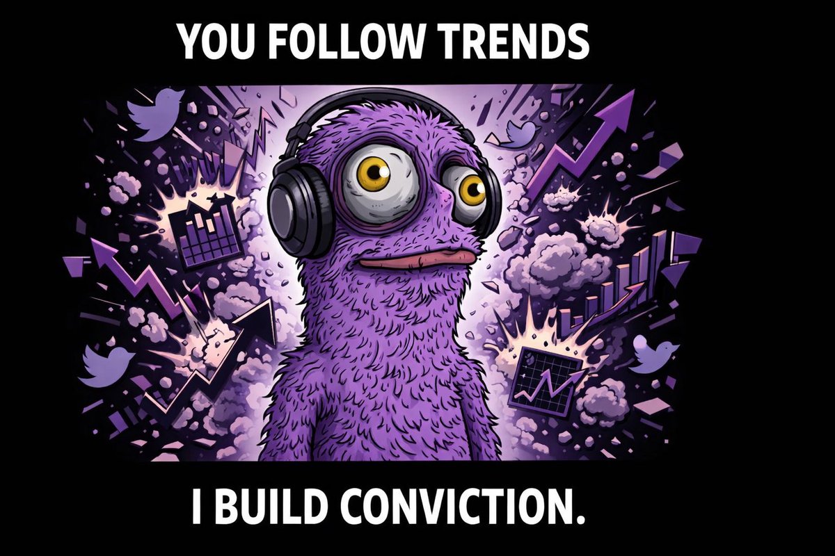sollememe's tweet photo. YOU FOLLOW TRENDS.
I BUILD CONVICTION. 💜🎧
While timelines scream, charts explode, and narratives flip every hour —
I’m still here. Unfazed. Building.
Noise is temporary.
Conviction compounds.
#Solle #Conviction > Hype #BuildersMindset #LongTerm #SolanaCulture #IgnoreTheNoise https://t.co/f0hOYc2gXY