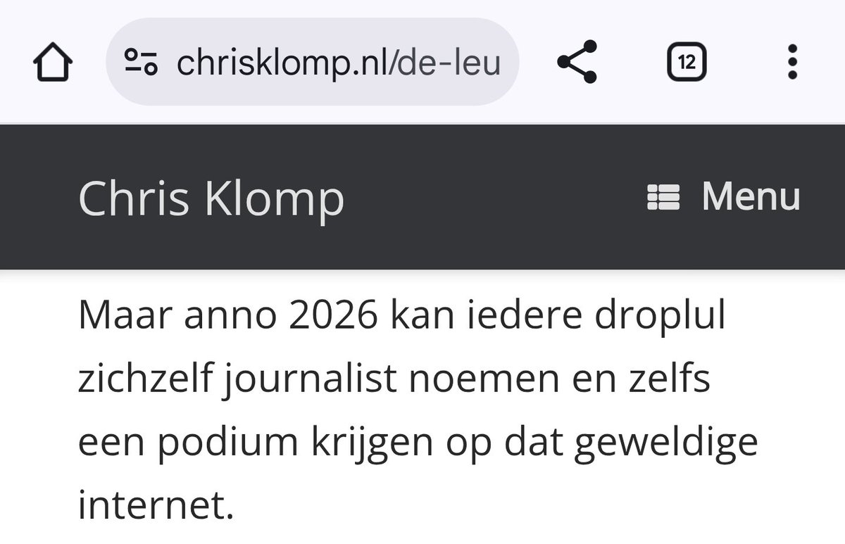 Zeldzaam moment van zelfreflectie bij Chris.