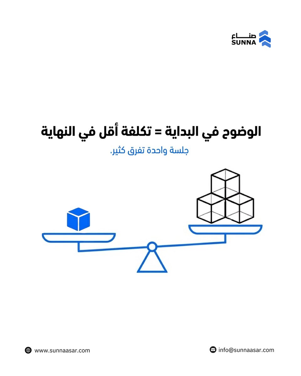 الوضوح من البداية يقلل التكلفة في النهاية
جلسة واحدة تختصر عليك قرارات خاطئة كثيرة في تصميم منتجك الملموس أو الرقمي
نساعدك بإننا 
نفكك فكرتك، 
نوضح مسارك، 
ونرشدك للقرار الصح

احجز جلستك عبر رابط موقعنا الإلكتروني: 
zurl.co/GC76c