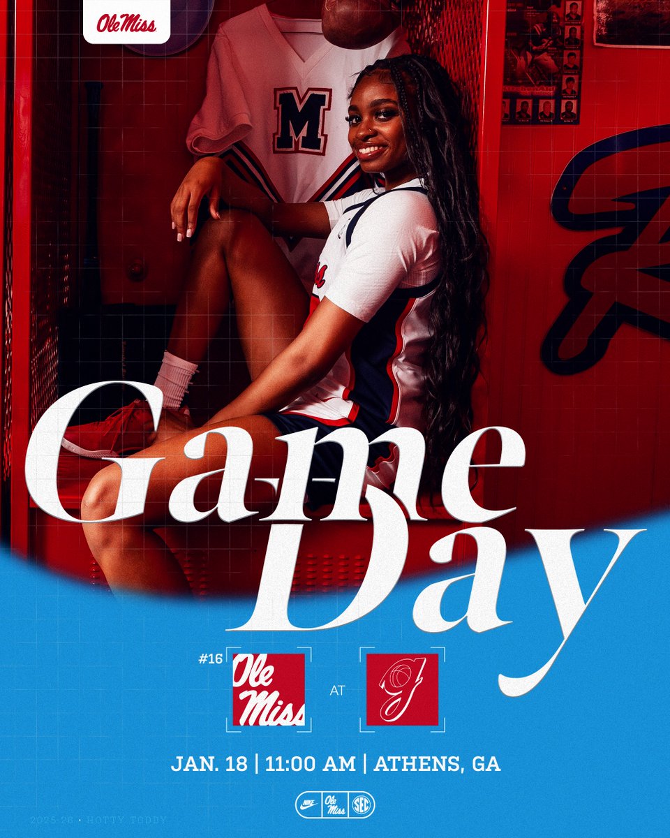 OleMissWBB's tweet image. It's game day in the Peach State! 

🆚 Georgia Lady Bulldogs
📍 Athens, GA
⏰ 11 AM CT
📺 SEC Network
📻 rebs.us/45MdQxD

#HottyToddy x #Give
