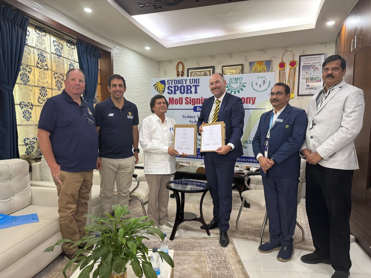 KIITUniversity's tweet photo. KIIT has signed an MoU with Sydney University Sport, Australia, to strengthen collaboration in sports education, coach training, athlete development, sports science, and international exposure.

Sydney University Sport brings a rich sporting legacy, having supported 224 Olympians and Paralympians since 1912, including 44 athletes and coaches at the Paris 2024 Olympic and Paralympic Games.

This partnership reflects KIIT’s continued commitment to integrating education with high-performance sport, global best practices, and holistic athlete development.