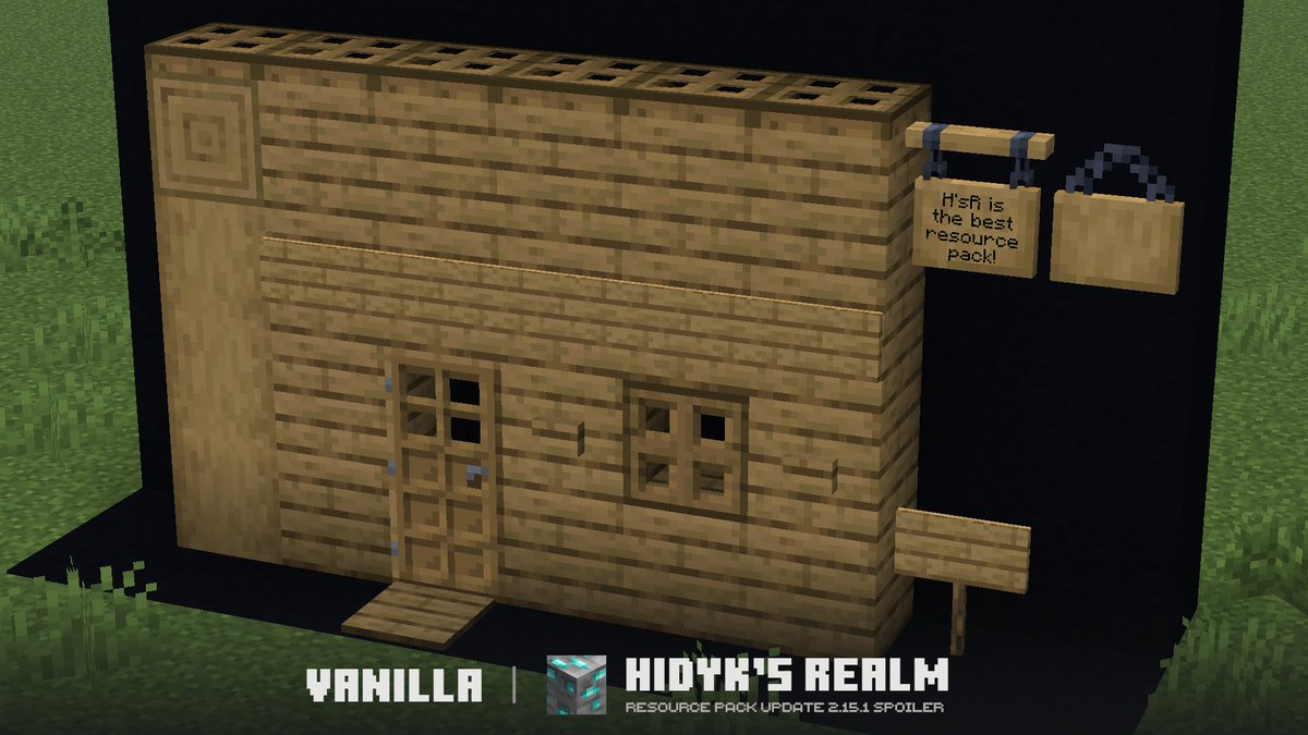 I've updated almost all textures related to wood, but first I want to show you the oak set.

My goal was to create something between the old and new vanilla, while adding a touch of my own style.

Want to see other wood sets?

#minecraft #pixelart #blockbench