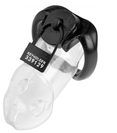 施錠部分がむき出しの貞操具・貞操帯の場合、このようなナンバーキー（シール？）を使うことで、ズルして開錠できないようにする仕掛けがあります。