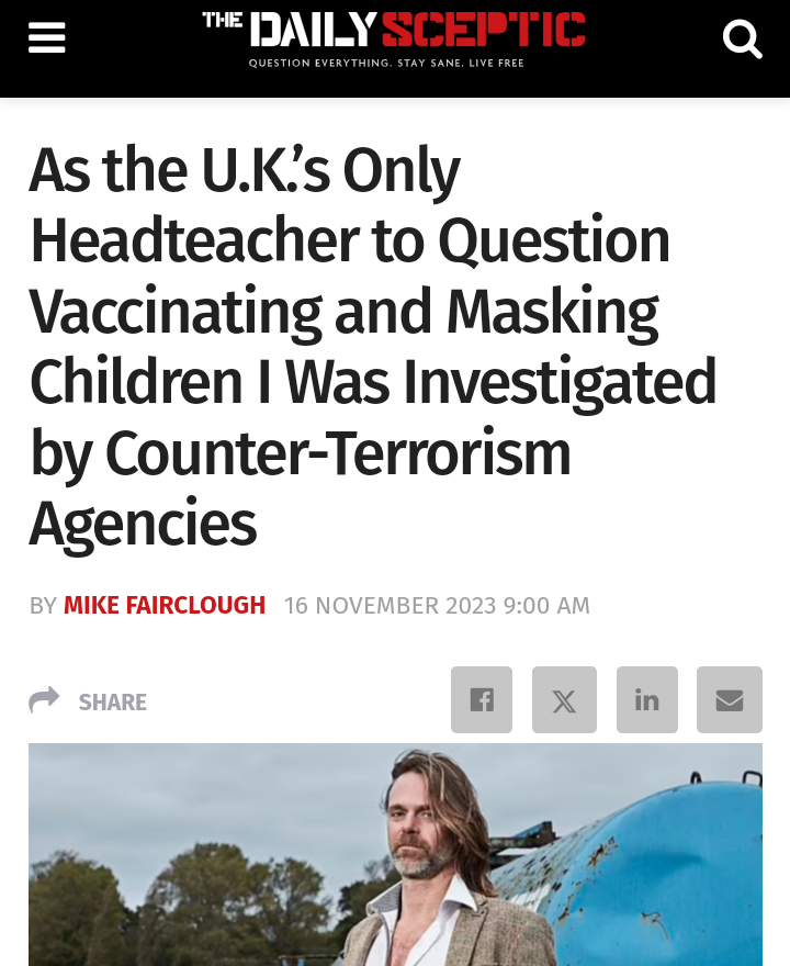 <a href="/RupertLowe10/">Rupert Lowe MP</a> What happened during Covid has been deliberately memory-holed. I was a headteacher who questioned vaccinating children, and I ended up investigated by counter-terrorism agencies. That’s how far the state went to crush dissent. 

Zahawi was one of the worst authoritarians and