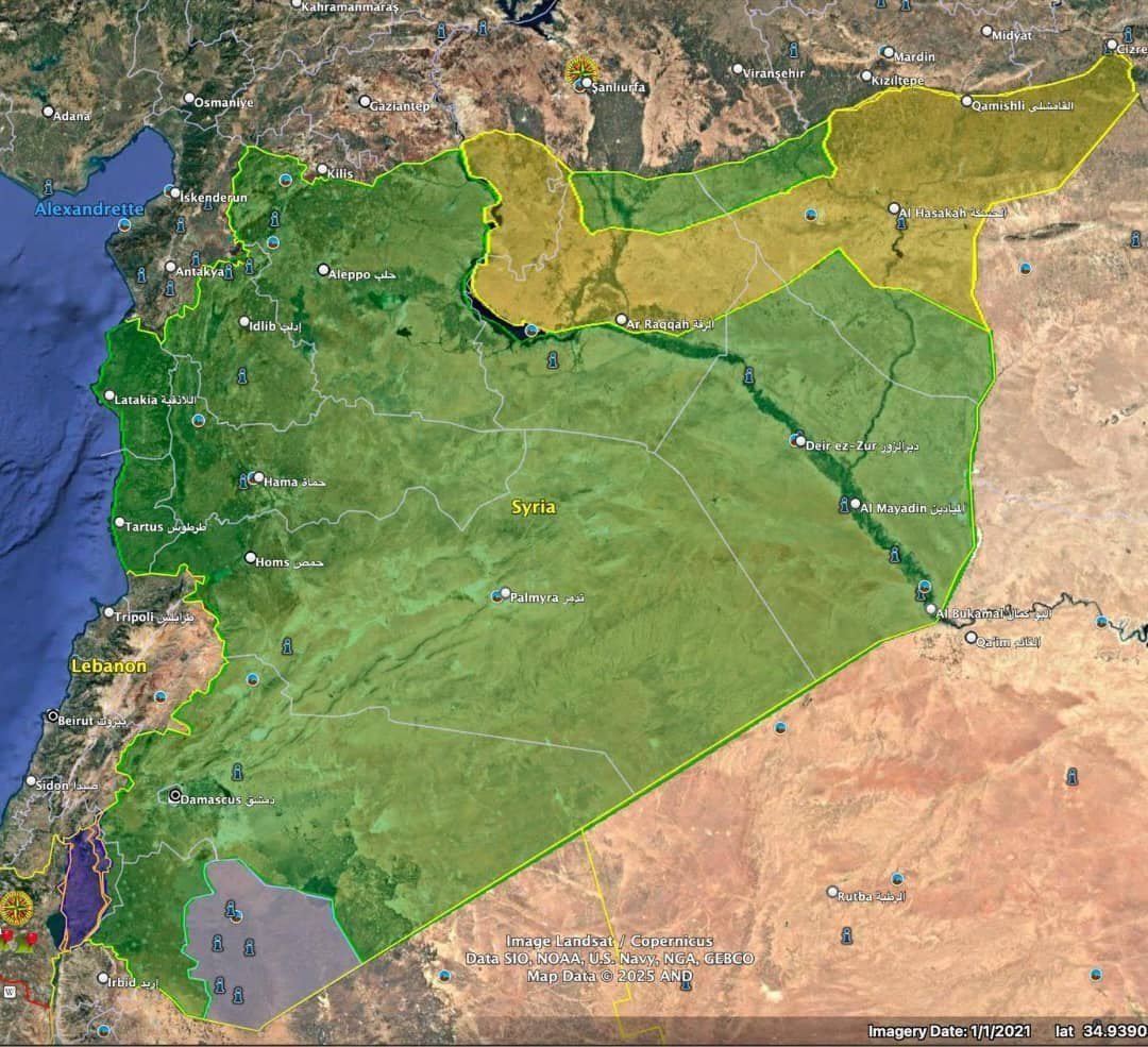 " هذه تقريبا آخر خريطه لمناطق السيطره في شرق سوريا"
.
ط