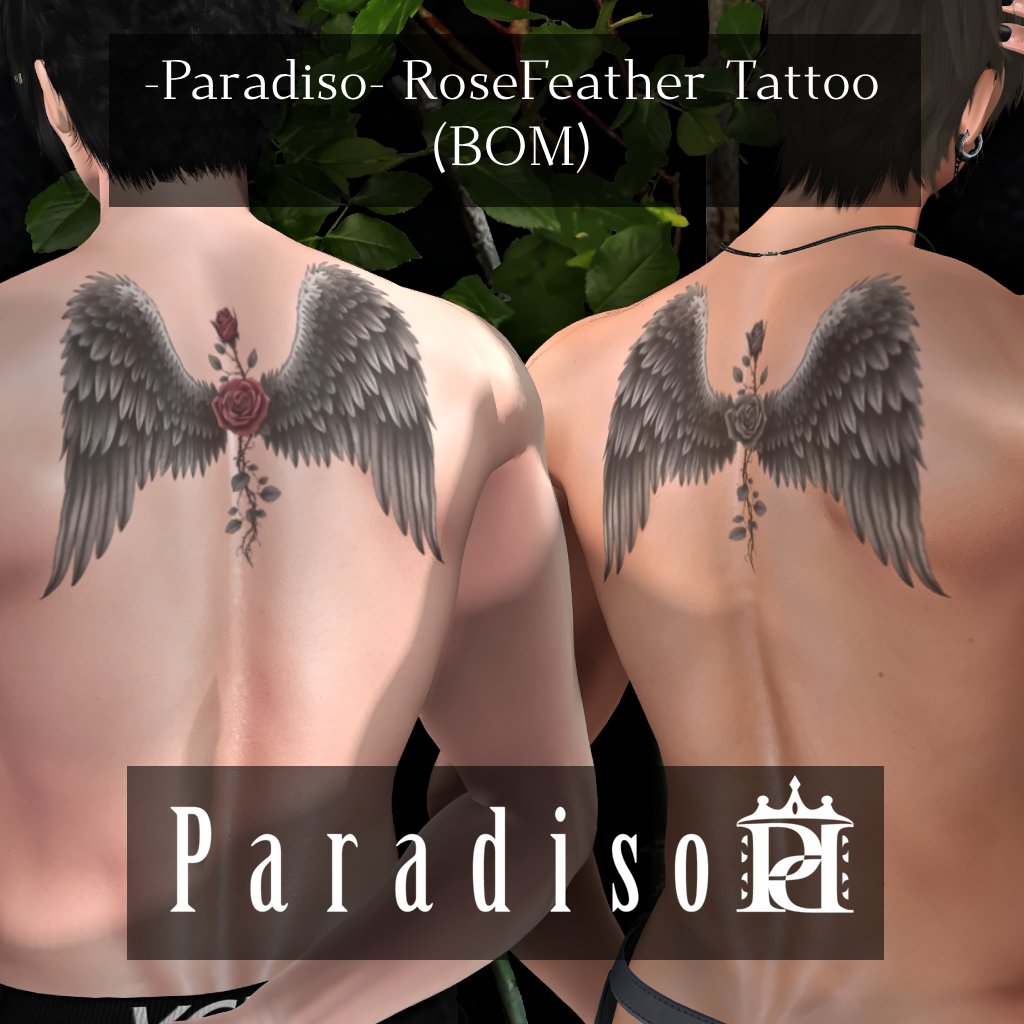 tattoo作りました！メインストアで販売中！
BOMです。メンズ向けに作りましたが女子でもつけられます。よろしくお願いします。
４カラー入ってます。

-Paradio- Mainstore
maps.secondlife.com/secondlife/Ses…

#secondLife