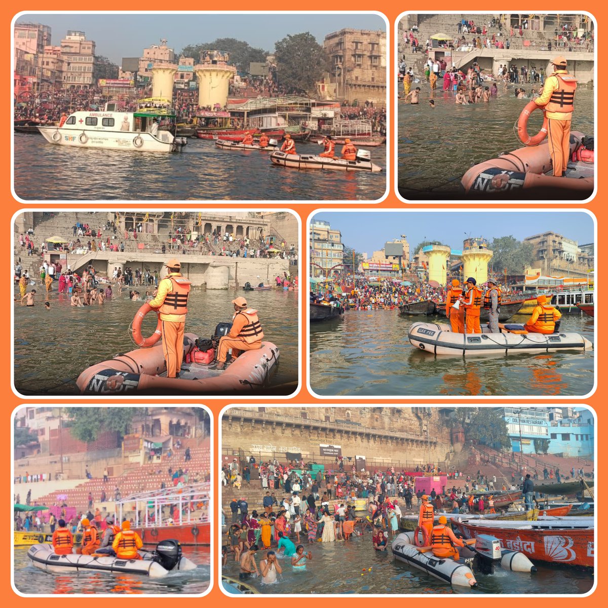 11NDRF's tweet image. #11NDRF
🔸 On the auspicious occasion of Mauni Amavasya, NDRF teams conducted water patrolling along the River Ganga at Varanasi (U.P.).
🛟 NDRF remained vigilant to ensure the safety of devotees during the sacred bathing rituals.
#BePrepared #BeSafe
#NDRF4U 🇮🇳
@NDRFHQ