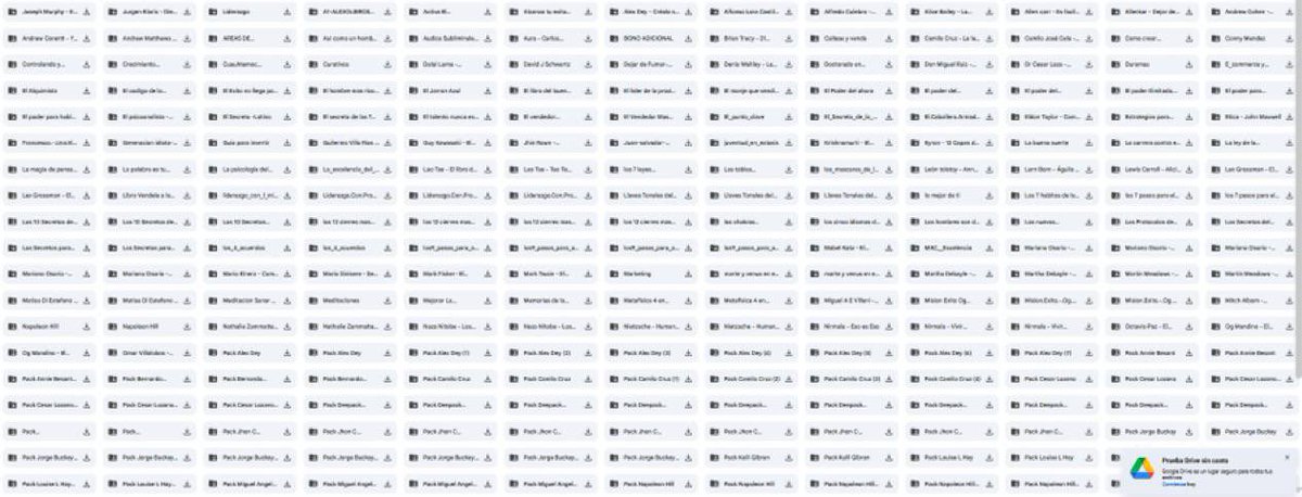 PACK CON MÁS DE 2000 AUDIOLIBROS TOTALMENTE GRATIS

TODOS LOS CLÁSICOS DE LA LITERATURA, LIBROS CONTEMPORÁNEOS Y TEMAS VARIADOS LO PUEDEN ENCONTRAR ACÁ

drive.google.com/drive/mobile/f…