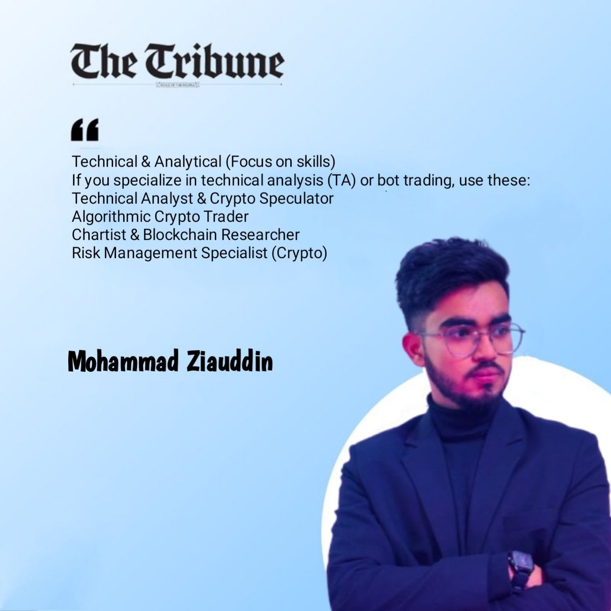 immztrader's tweet photo. Technical &amp; Analytical (Focus on skills)

If you specialize in technical analysis (TA) or bot trading, use these:

Technical Analyst &amp; Crypto Speculator
Algorithmic Crypto Trader
Chartist &amp; Blockchain Researcher
Risk Management Specialist (Crypto)
-mohammad ziauddin https://t.co/fCv0FJSbqD