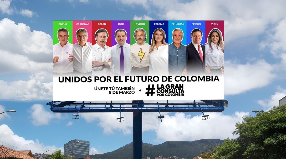 Esperanza y Unión! Eso es #LaGranConsulta.
💛💙❤️

👉9 candidatos diferentes entre sí, pero que entienden que Colombia debe estar primero.

👉La posibilidad de votar con convicción por quien crea ud que es el mejor para gobernar a Colombia. (Del centro a la derecha, todas las