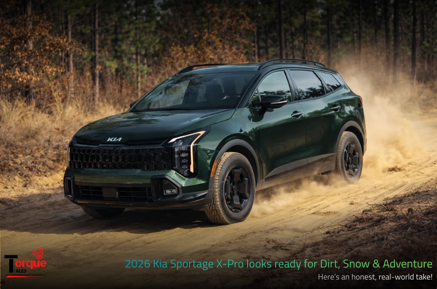 TorqueTales317's tweet image. Thinking about the 2026 Kia Sportage X-Pro?

The 2026 Kia Sportage X-Pro looks ready for adventure—but reality is more nuanced.

Here’s what it gets right, where it falls short, and who it actually makes sense for: bit.ly/4jMh8Xn 

#Torquetales #AutoNews #Carreview