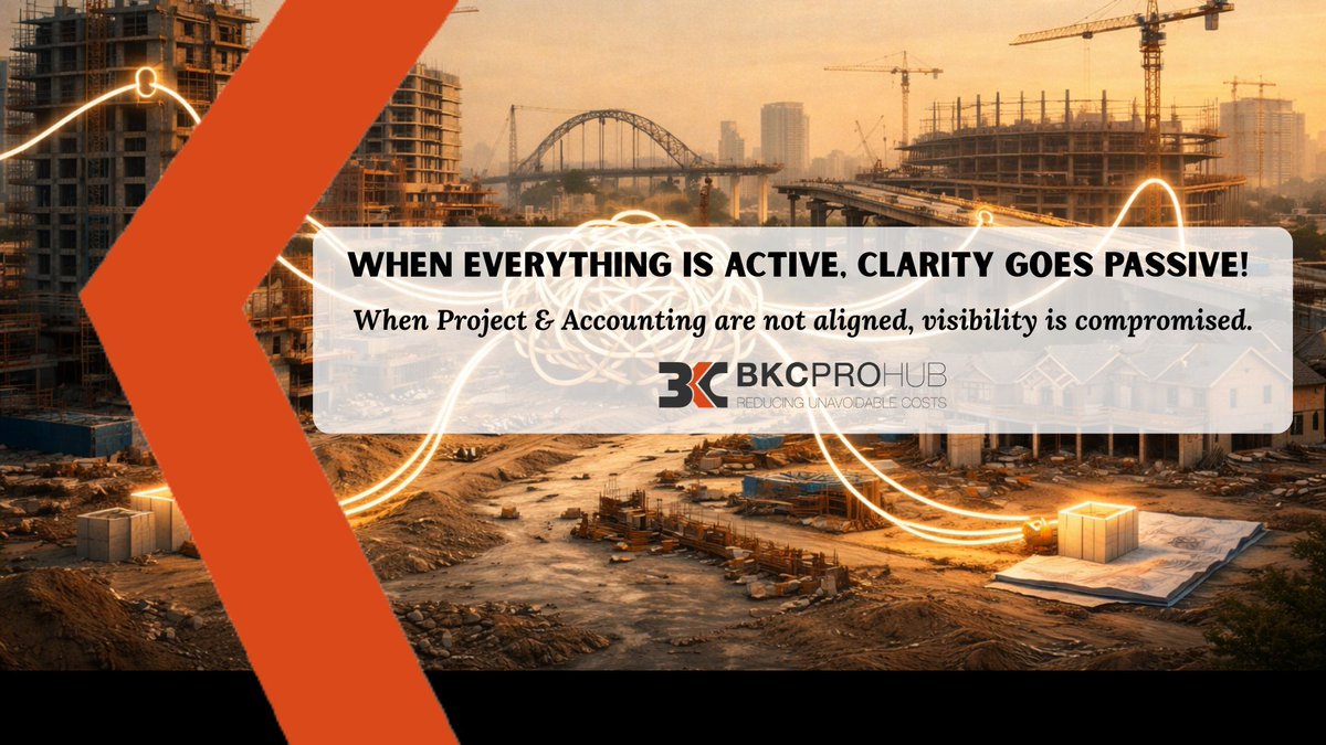 BKCProHub's tweet image. When everything is active, clarity goes passive!
When Project Progress &amp;amp; Accounting are misaligned, visibility is compromised.
bkcprohub.com/construction-a… 
#ConstructionBusiness #Contractors #ConstructionManagement #SmallBusiness #Accounting #ConstructionProject #OutsourcedAccounting