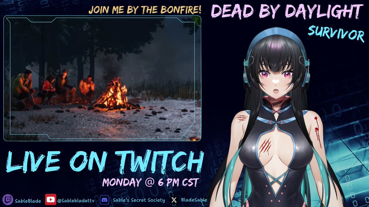 BladeSable's tweet image. Join me tonight at 6 pm CST! #Vtuber #twitch #twitchstreamer #streamer #DeadbyDaylight #dbd #dbdsurvivor #SableWard #renatolyra