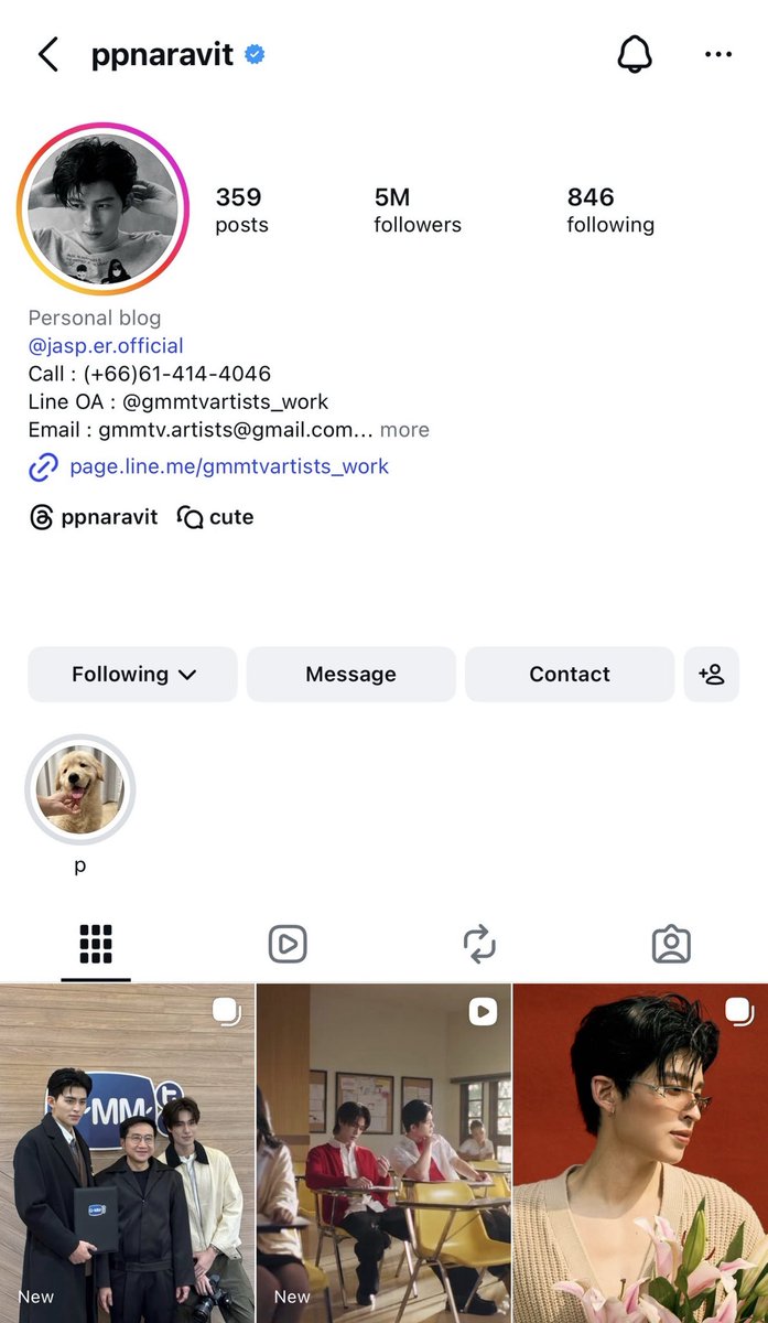 GMMTV's tweet image. ✨Congrats! @ppnaravit 
 for 5M followers on IG ✨

#ppnaravit
#GMMTV