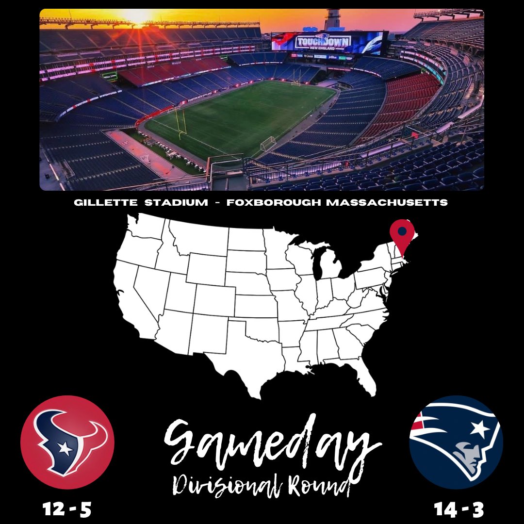 PatsTrashtalk's tweet image. Foxboro is Calling!

🏈 Divisional Round
🆚 Texans
🗓 18.01.2026
⏰ 21:00 Uhr (dt. Zeit)
🏟 Gillette Stadium (65.878 Plätze)
🥶 1 Grad, leichter Schnee 
💨 26 km/h S

LEEEEEETS GOOOOO!