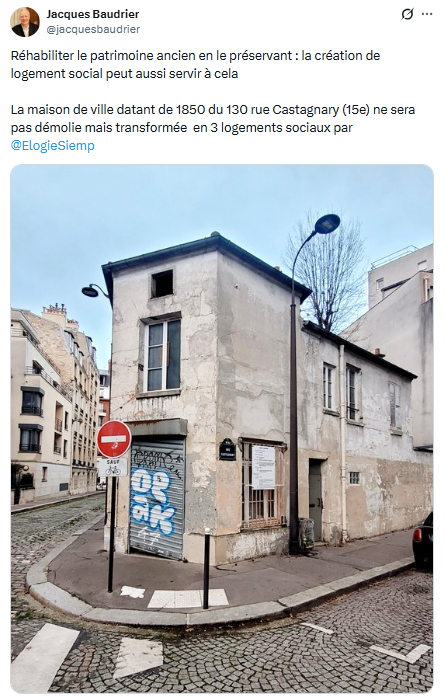 mtwit75's tweet image. La Ville de Paris va réaliser dans ce petit bâtiment 3 logements sociaux (32, 52 et 65m²) via un de ses bailleurs sociaux présidé par une adjointe communiste. Coût 1.695.279 € pour des loyers qui seront d'environ 14,68 euros/m²/mois. Il va falloir que ce soit du costaud, car il…