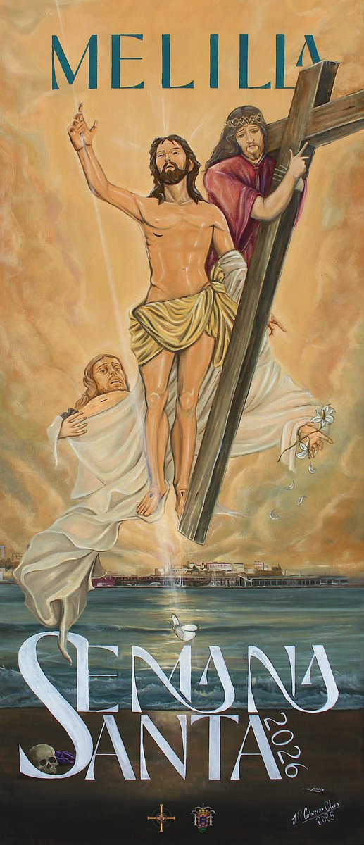 Cartel oficial de la Semana Santa de Melilla 2026. 
Autor: José Pedro Cobreros Oliva