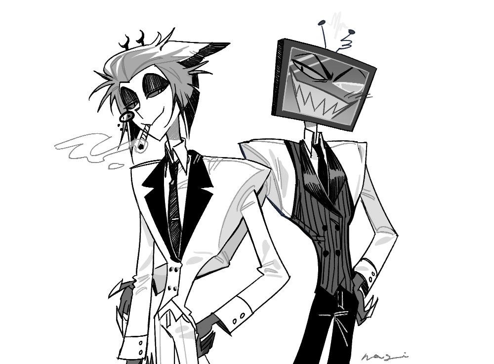 복스x알래스터 
📺x📻
#HazbinHotel #VoxVal #Alastor