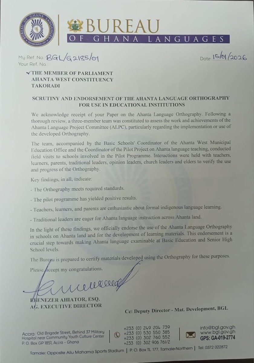 The Bureau of Ghana Languages has officially certified the Ahanta language as a language that can be studied in school in Ghana after approving the language’s orthography.

#3NewsGH #TV3GH
