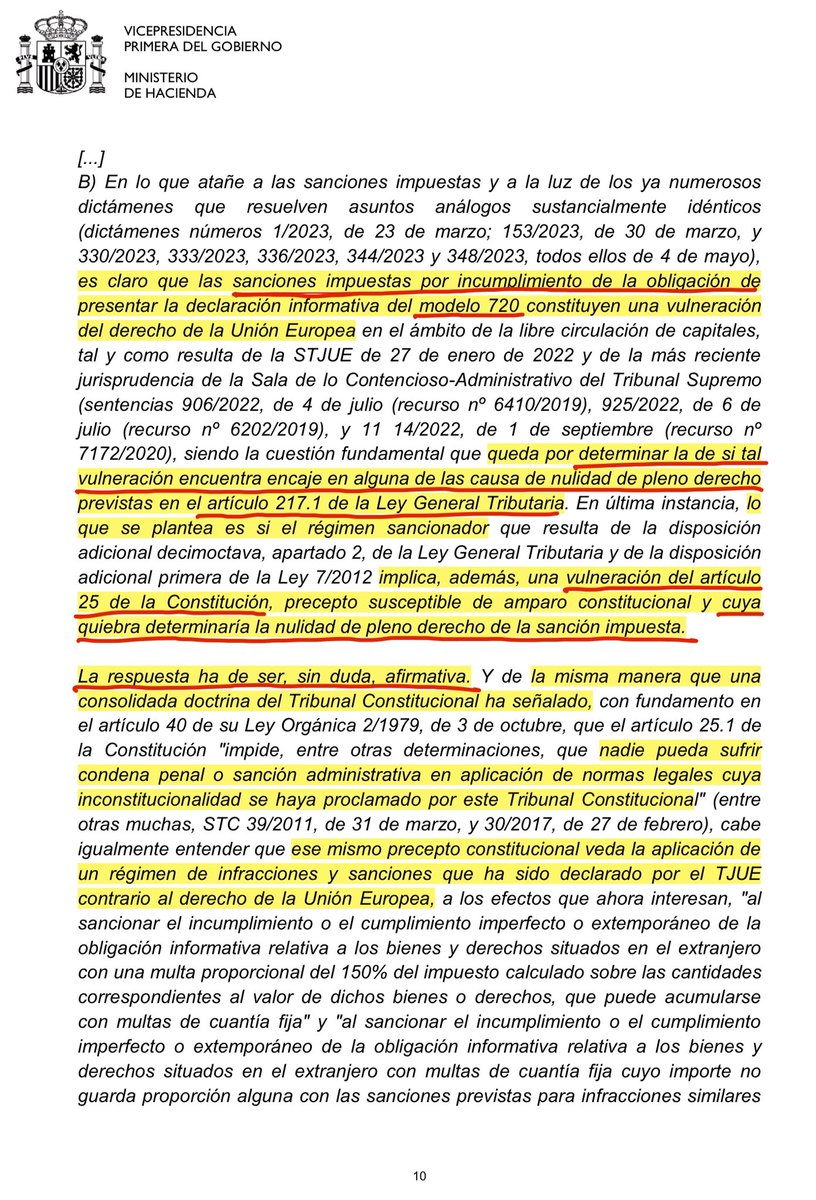 alejandrocampo's tweet photo. SANCIONES MODELO 720: Nos siguen llegando resoluciones de la Ministra de Hacienda declarando su nulidad de pleno derecho, por vulneración del Derecho UE ¡y de la Constitución!, como explicó mi querido @EsauAlarcon en Iuris&lex.
Como no admiten la nulidad (y devolución) de liquidaciones o autoliquidaciones de IRPF por ganancias patrimoniales no justificadas derivadas del Modelo 720, lo estamos peleando en la Audiencia Nacional, ya que Supremo nos cerró, de forma absolutamente cuestionable, la vía de la responsabilidad patrimonial del Estado (para recuperar ese IRPF para los contribuyentes "despistados" que no impugnaron en plazo):
https://t.co/Got2qMDA4h
La partida todavía no ha concluido 💪💪