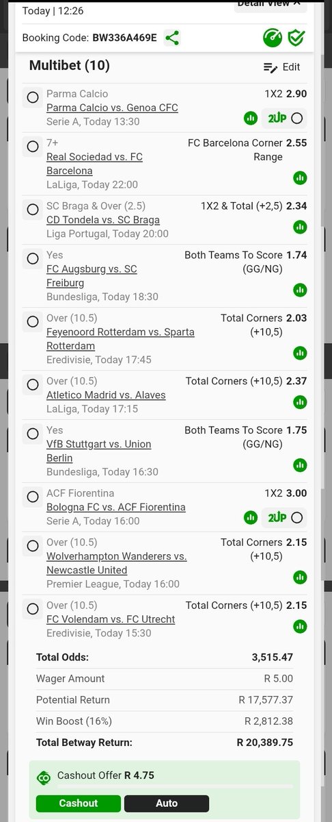 BW336A469E.
Kick off at 13h30. R5=R20k. We stake low here that's why we don't give up. Grab it fast 🏃‍♂️