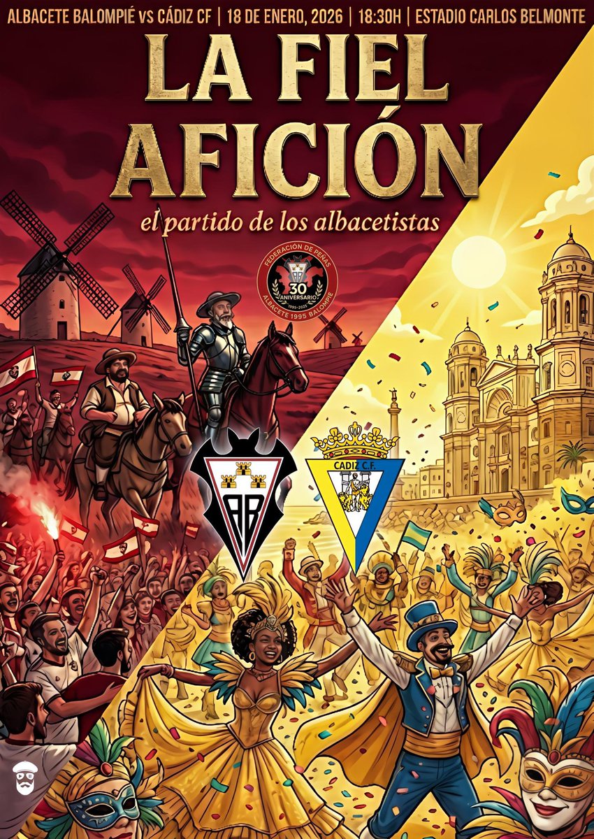 Hoy es el partido donde la afición vuelve a dar la cara.

Hoy es un día en el que demostramos que no solo estamos para ver al Madrid.

Los partidos que marcan el rumbo del equipo se JUEGAN JUNTOS, SE SUFREN JUNTOS, SE GANAN JUNTOS. <a href="/AlbaceteBPSAD/">Albacete Balompié 🤍</a> <a href="/FPCadistas/">Federación de Peñas Cadistas</a>