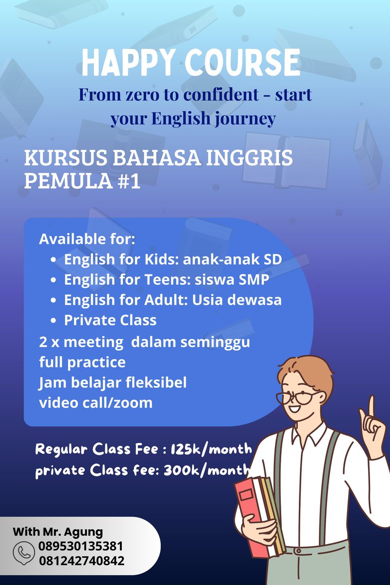 tir4myshu's tweet image. Holaa guys 👋🏻
Temenku baru buka les bahasa Inggris 
Cocok buat anak, remaja, sampe dewasa.
Bisa regular atau private, jadwal fleksibel juga. Langsung hubungi nomor yang tertera ya kalau berminat 😽

#kursusbahasainggris #privateclass