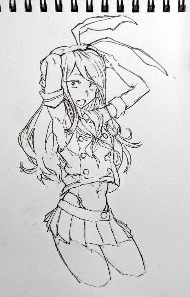 今夜もよふかし🌃ラフと線画など💡 早描きでも今回は結構描き込み勢