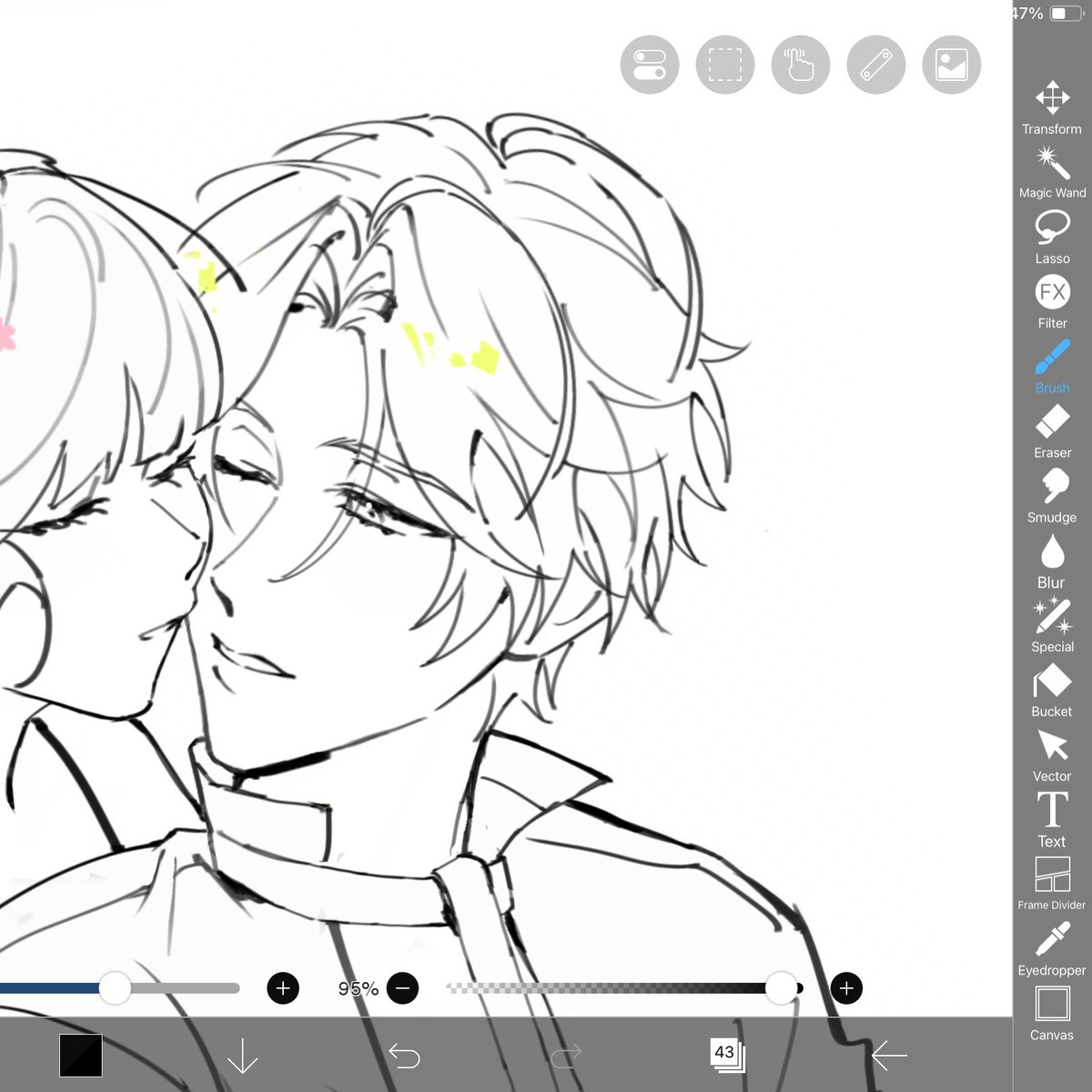 Deareststn's tweet image. I feel shy sharing wip but I like this line work 🙈