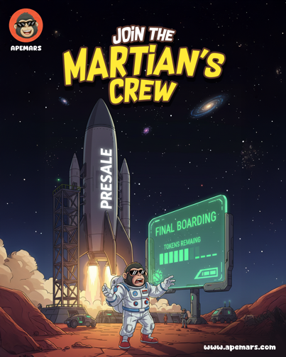 🚨 STAGE 4 COUNTDOWN 🚨

5 days remaining...

This is your chance to buy before the price increases.

22,300% ROI potential

⏱ Limited time

🔒 Exclusive presale access
apemars.com/buy-now/ape-jn…
APEMARS.