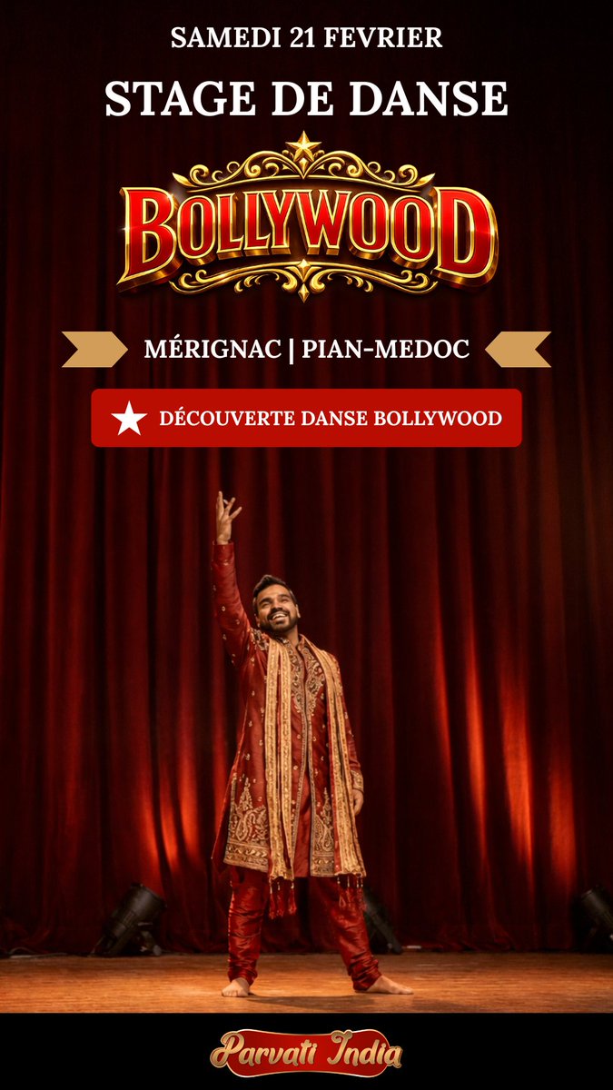 parvati_india33's tweet photo. STAGE DE DANSE BOLLYWOOD - 21 FEVRIER 2026 #mérignac #pianmedoc #bollywood #Bordeaux #danse #stagededanse #parvatiindia #passionbollywood 😍 https://t.co/zPN2T90ndN