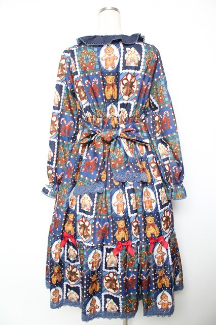 🎄New arrival🎅🏻 Chalmiere / クリスマス柄ワンピース ネイビー Y-26